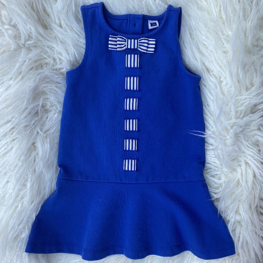 Janie and Jack Blue & White Toddler Dress